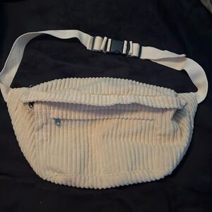 Cream corduroy crossbody bag